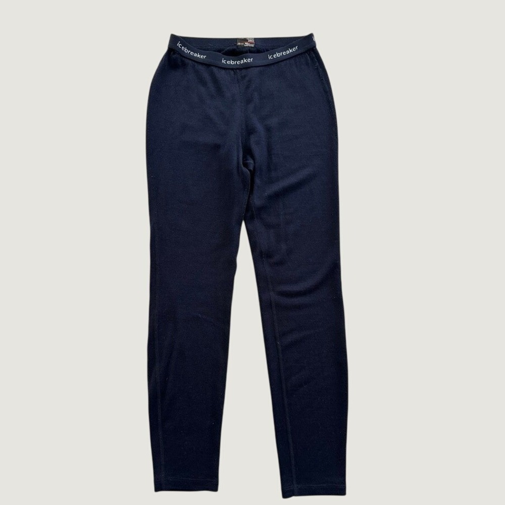 Icebreaker 260 Merino Wool Kids Leggings Navy Blue Thermal Base Layer 12 Years